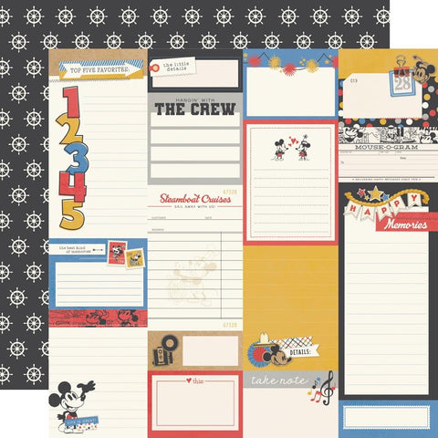 Say Cheese Classic Mouse - Simple Stories - Double-Sided Cardstock 12"X12" - Journal Elements