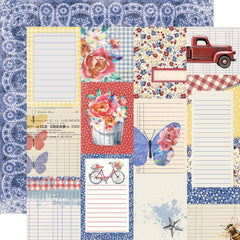 Simple Vintage Linen Market - Simple Stories - Double-Sided Cardstock 12"X12" - Journal Elements
