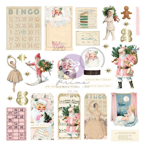 Christmas Market - Prima Marketing - Cardstock Ephemera 58/Pkg - Joyful (0795)