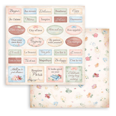 Oh La La - Stamperia - Double-Sided Cardstock 12"X12" - Labels (7652)