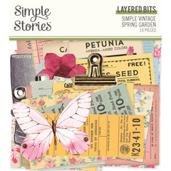 Simple Vintage Spring Garden - Simple Stories - Bits & Pieces Die-Cuts 13/Pkg - Layered (7544)