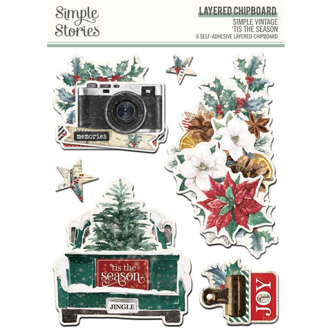 Simple Vintage 'Tis The Season - Simple Stories - Layered Chipboard