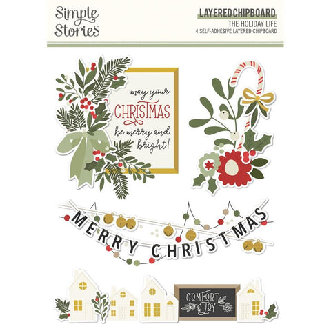 The Holiday Life - Simple Stories - Layered Chipboard