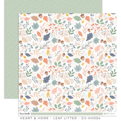 Heart & Home - Cocoa Vanilla Studios - 12"x12" Double Sided Patterned Paper - Leaf Litter