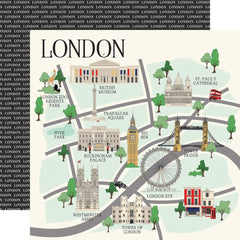London - Carta Bella - Double-Sided Cardstock 12"X12" - London Map