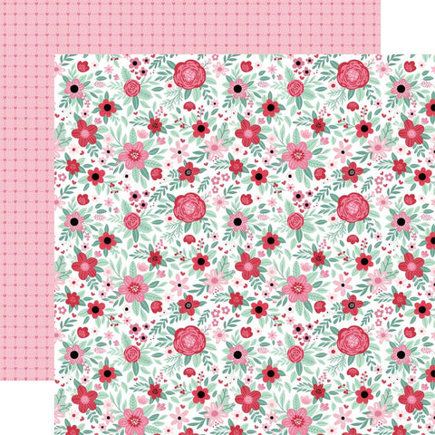 Valentine's Day - Echo Park - Double-Sided Cardstock 12"X12" - Lover Floral