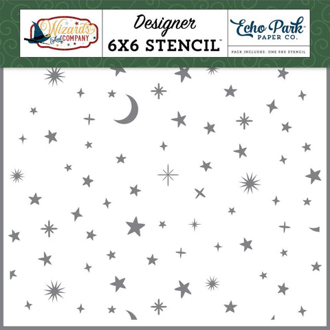 Wizards & Company - Echo Park - Stencil 6"X6" - Magical Night Sky