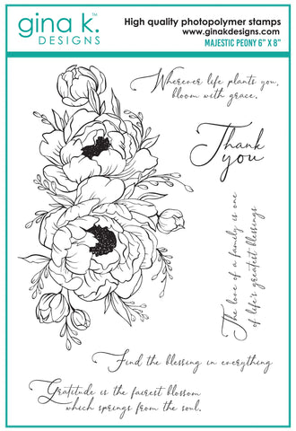 Gina K - Clear Stamps 6"x8" - Majestic Peony