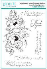 Gina K - Clear Stamps 6"x8" - Majestic Peony