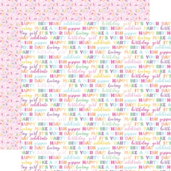 Make A Wish Birthday Girl  - Echo Park - Double-Sided Cardstock 12"X12" - Make A Wish