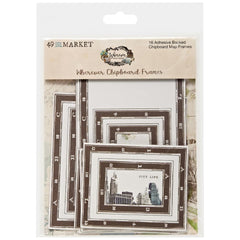 Wherever - 49 & Market - Chipboard Set - Map Frames (6146)