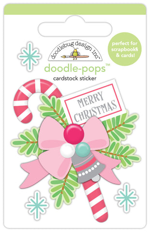 Tinsel Time - Doodlebug - Doodle-pops 3D Cardstock Sticker - Merry Christmas