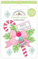 Tinsel Time - Doodlebug - Doodle-pops 3D Cardstock Sticker - Merry Christmas