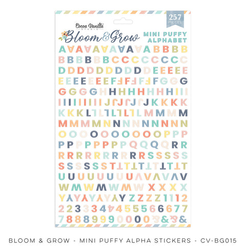 Bloom & Grow - Cocoa Vanilla - Mini Puffy Alphabet Stickers (0469)