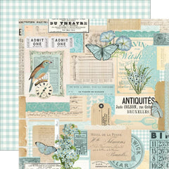 Simple Vintage Essentials Color Palette - Simple Stories - Double-Sided Cardstock 12"X12" - Mint Collage