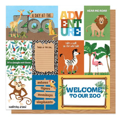 A Day At The Zoo - PhotoPlay - Double-Sided Cardstock 12"X12" -  Monkeying Around