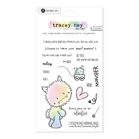 Hampton Art - Tracey Hey - Clear Stamp - Monster Madness (17 Piece)