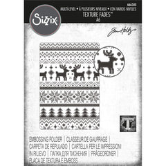 Sizzix/Tim Holtz - 3D Texture Fades Embossing Folder -  Multi-Level Holiday Knit (6011)