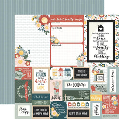 Good To Be Home - Echo Park  - Double-Sided Cardstock 12"X12" -  Multi Journaling Cards