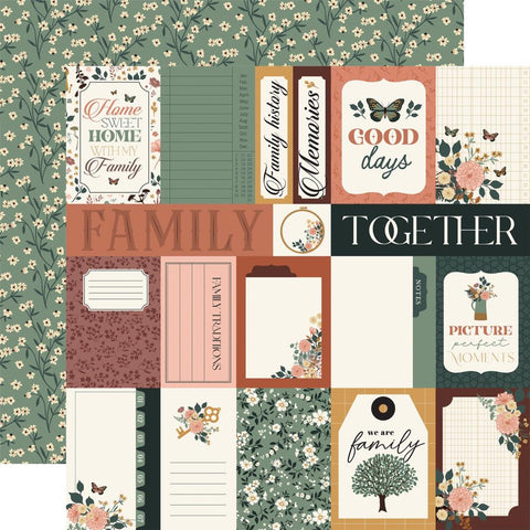 Family - Echo Park - Double-Sided Cardstock 12"X12" - Multi Journaling Cards