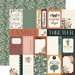 Family - Echo Park - Double-Sided Cardstock 12"X12" - Multi Journaling Cards