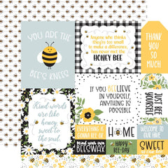 Bee Happy - Echo Park - Double-Sided Cardstock 12"X12" - Multi Journaling Cards