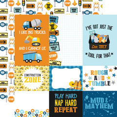 Little Builder - Echo Park - Double-Sided Cardstock 12"X12" - Multi Journaling Cards