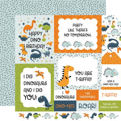 Dino-Mite - Echo Park - Double-Sided Cardstock 12"X12" - Multi Journaling Cards