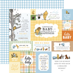 Winnie the Pooh Baby - Echo Park - 12"x12" Patterned Paper - Multi Journaling Cards