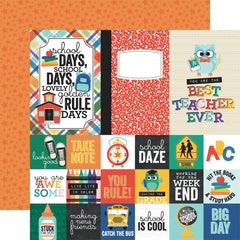 Off To School - Echo Park - Double-Sided Cardstock 12"X12" - Mutli Journaling Cards