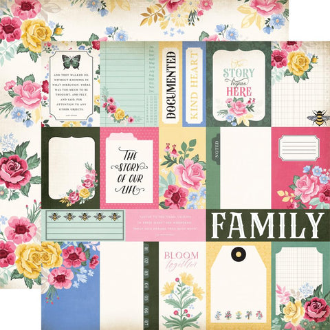 Bloom - Carta Bella - Double-Sided Cardstock 12"X12" - Mutli Journaling Cards