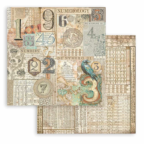 Fortune - Stamperia - 12"x12" Double-sided Patterned Paper - Numbers (4391)