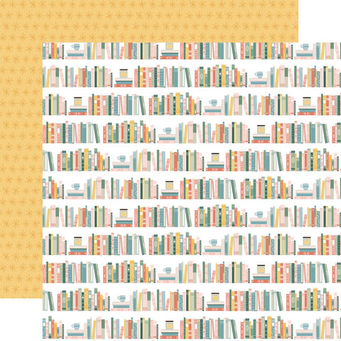 Our Happy Place - Echo Park - Double-Sided Cardstock 12"X12" - Our Bookshelf