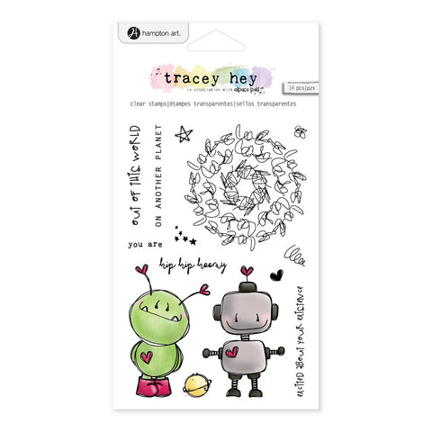 Hampton Art - Tracey Hey - Clear Stamp - Out of This World (14 Piece)