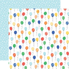 Make A Wish (BIRTHDAY BOY) - Echo Park - Double-Sided Cardstock 12"X12" -  Party Time Balloons