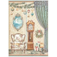The Nutcracker - Stamperia - A4 Rice Paper - Pendulum Clock And Chair (6425)