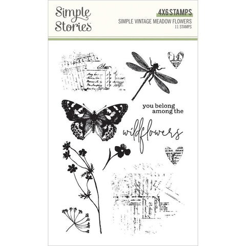 Simple Vintage Meadow Flowers - Simple Stories - Clear Photopolymer Stamps