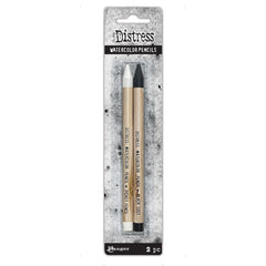 Tim Holtz - Distress Watercolor Pencils 2/Pkg - Picket Fence & Black Soot (3573)