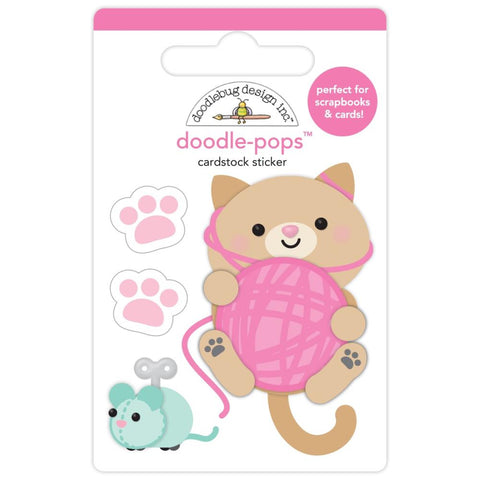 Pretty Kitty - Doodlebug - Doodle-Pops 3D Stickers - Play Time
