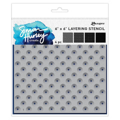 Simon Hurley create. - Layering Stencil 6"X6" (4pcs) - Polka Dot Assortment