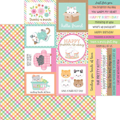 Pretty Kitty - Doodlebug - Double-Sided Cardstock 12"X12" -  Pretty Plaid