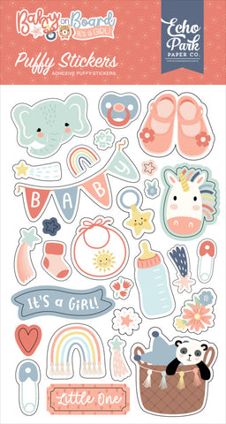 Baby on Board Girl - Echo Park - Puffy Stickers