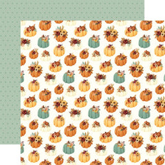 Harvest - Carta Bella - Double-Sided Cardstock 12"X12" - Pumpkin Bouquets
