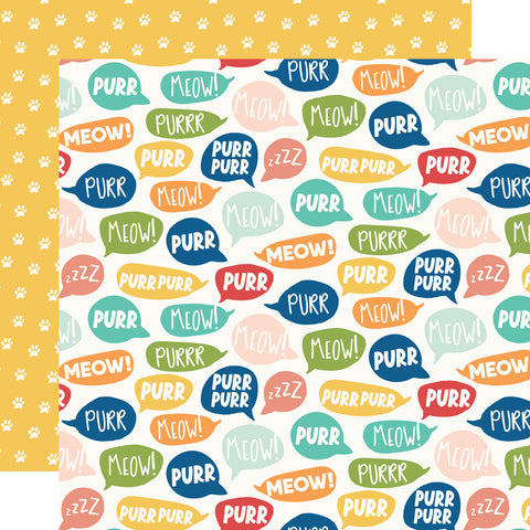 Fur Baby Cat - Simple Stories - 12"x12" Double-sided Patterned Paper - Purrrfect