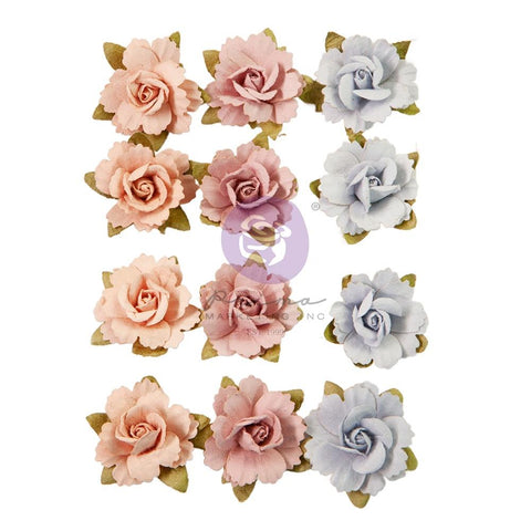 Bohemian Heart - Prima Marketing - Paper Flowers 12/Pkg - Relaxed State (8310)