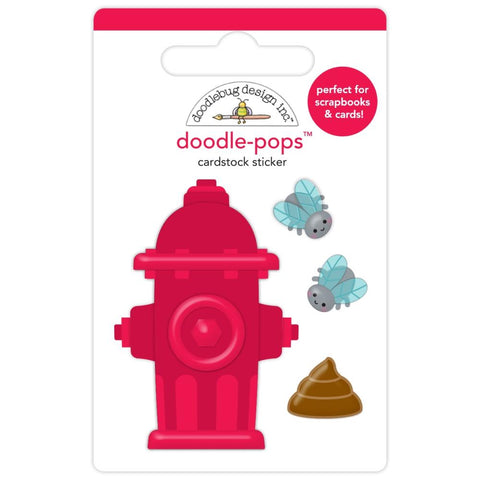 Doggone Cute - Doodlebug - Doodle-Pops 3D Stickers -  Rest Stop