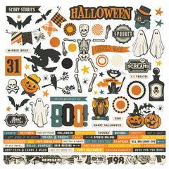Simple Vintage Scary Stories - Simple Stories - Cardstock Stickers 12"x12" - Combo (2289)