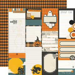 Simple Vintage Scary Stories - Simple Stories - Double-Sided Cardstock 12"X12" - Journal Elements (2371)