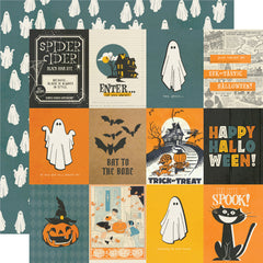 Simple Vintage Scary Stories - Simple Stories - Double-Sided Cardstock 12"X12" - 3"x4" Elements (2388)