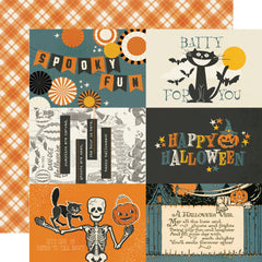 Simple Vintage Scary Stories - Simple Stories - Double-Sided Cardstock 12"X12" - 4"x6" Elements (2401)